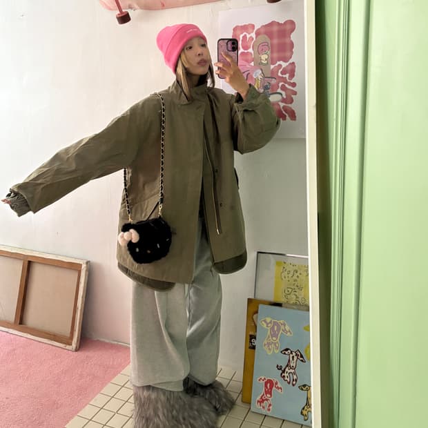 (내피포함) 3-way short coat 쇼트모즈코트 야상