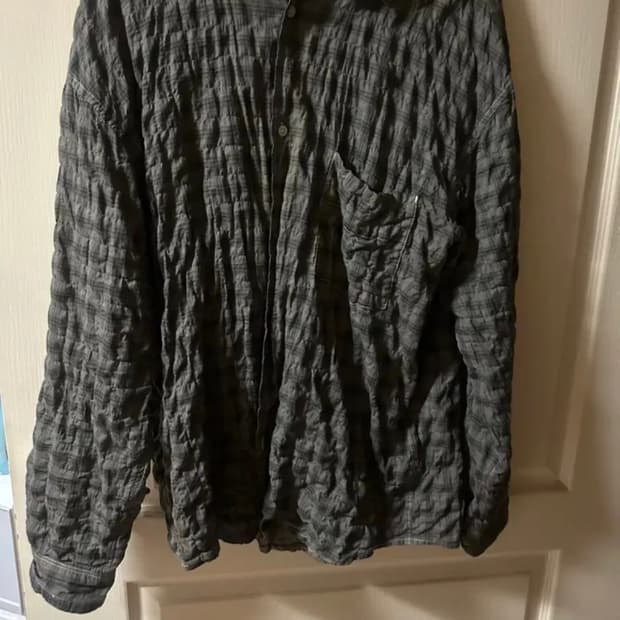 4사이즈 폴리테루 컨트리 체크셔츠 브라운