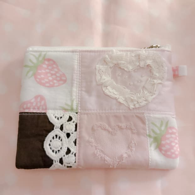 124u pouch26 레이스 프릴 딸기초코 파우치 히메갸루 오네갸루