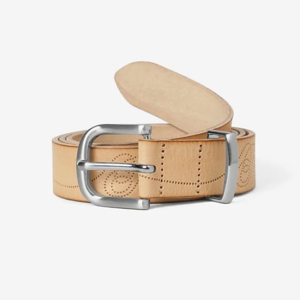 디스이즈네버댓 Dot Leather Belt Beige