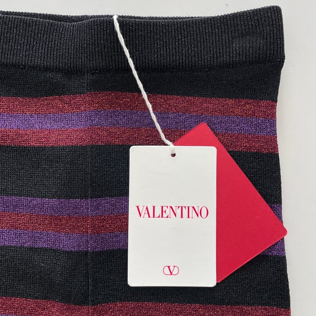 새상품 발렌티노 메탈릭 스트라이프 니트 숏 팬츠