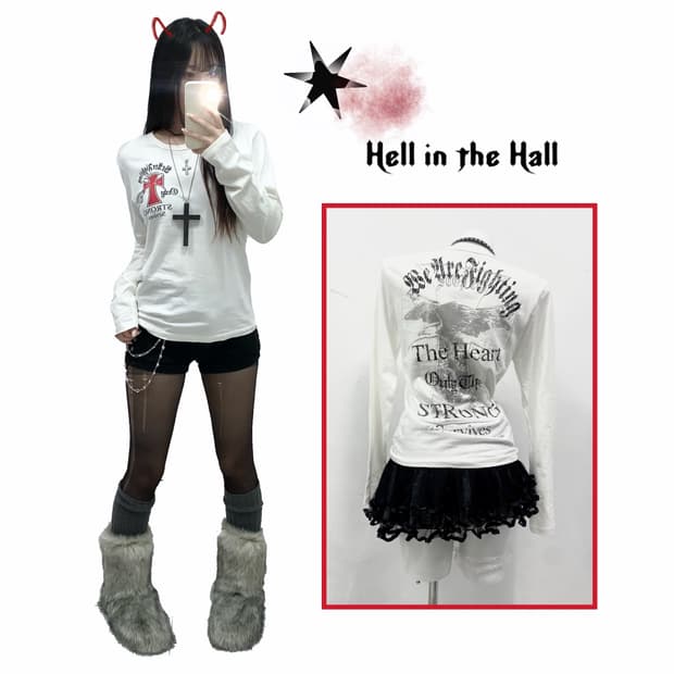 [IN THE ATTIC] 크로스 이글 펑크 롱슬리브