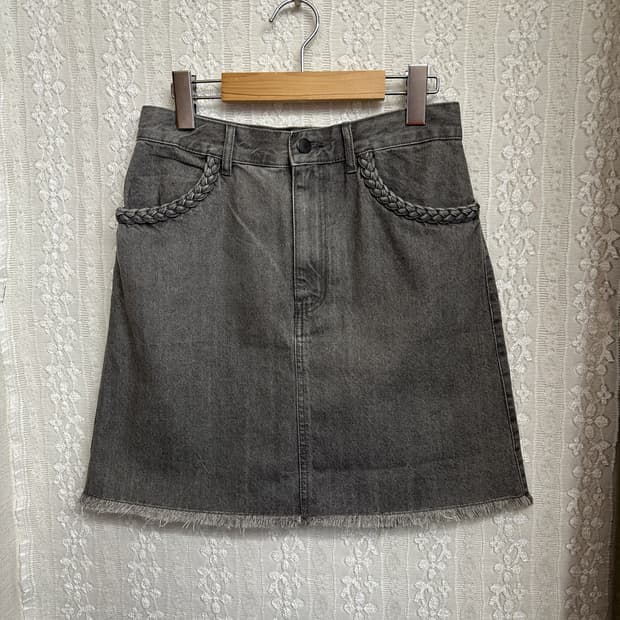 그레이 데님 스커트