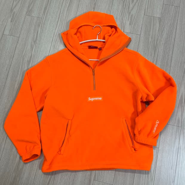 슈프림 폴라텍 페이스마스크  하프 집 후드 M