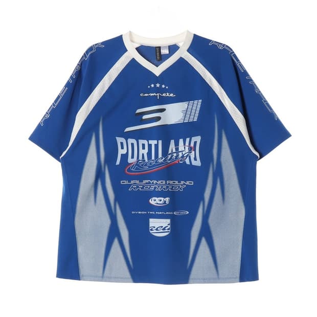 에이치앤엠 디바이디드 포틀랜드 레이싱 반팔티 M