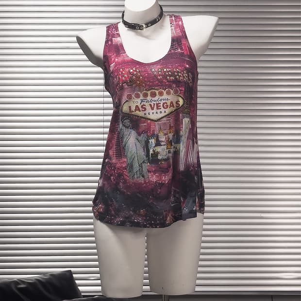 {UNKNOWN} Las Vegas Rhinestone Tank Top