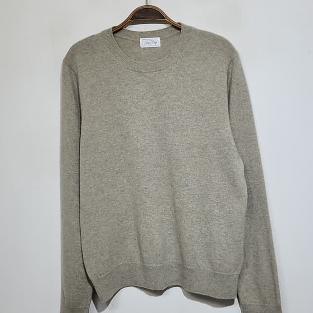 (L) 캐시미어 니트 무지 스웨터 라운드 캐주얼 