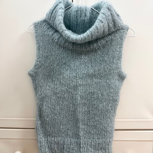 빈티지 앙고라 홀터 나시 탑