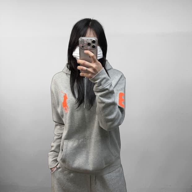 폴로 랄프로렌 빅 포니 자수 후드티 그레이