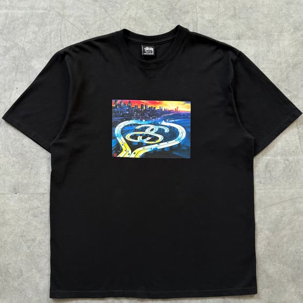 Stussy 스투시 SS링크 하이웨이 블랙 티셔츠