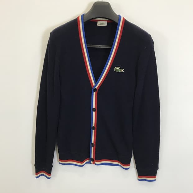 라코스테 울 100프로 삼선가디건 [3사이즈]