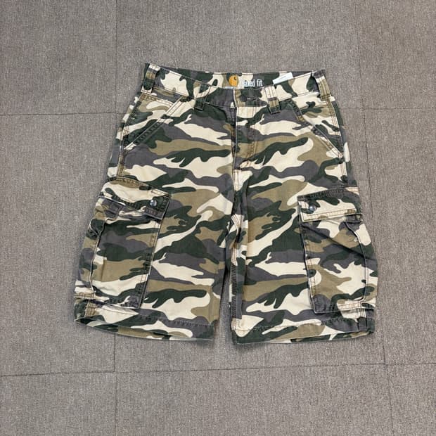 Carhartt Relaxed Fit 칼하트 카모 하프팬츠 28