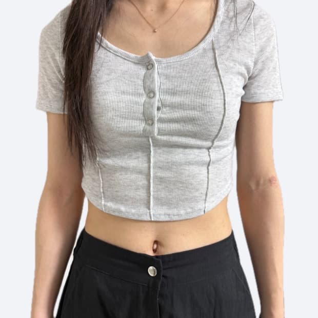 백 멜란지 반팔