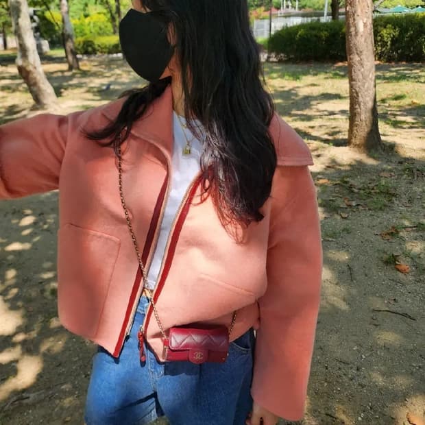 에르메스 가죽 디테일 오버코트 34 792만