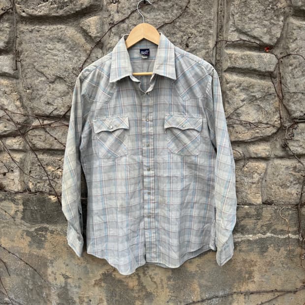 70~80s 리바이스 빈티지 체크 웨스턴 셔츠 L