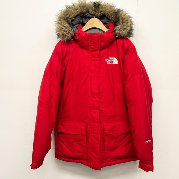 노스페이스 빨간색 후드 패딩 HyVent