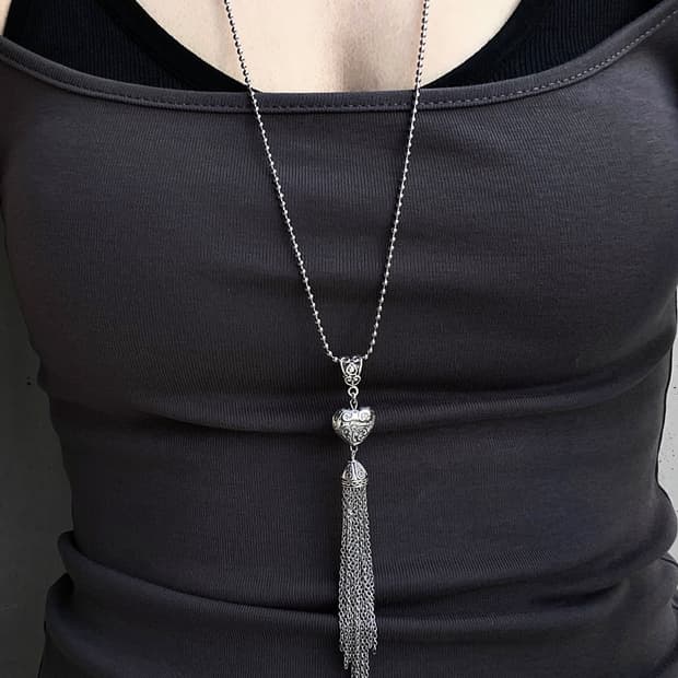 Antique Tassel Heart Necklace
