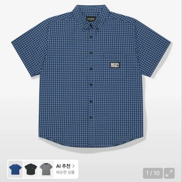 [새상품] 위캔더스 깅엄 체크 셔츠 블루 L