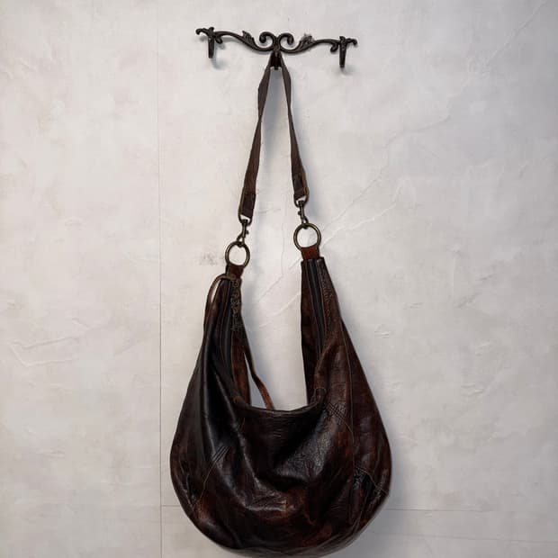 TANKUS brown tie dye lamb skin cross bag