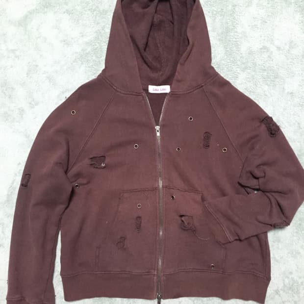 펀칭 데미지 디테일 빈티지 모리걸 히메갸루 그런지 후드집업