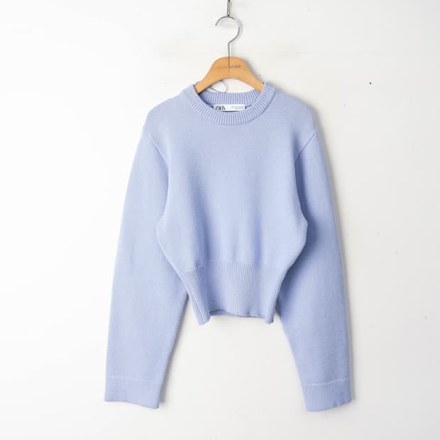 55/자라 와이드슬리브 크롭 니트