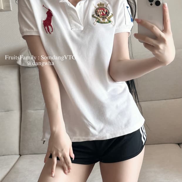 폴로 랄프로렌 빅포니 치프키프 화이트 레드 스포츠 반팔 
