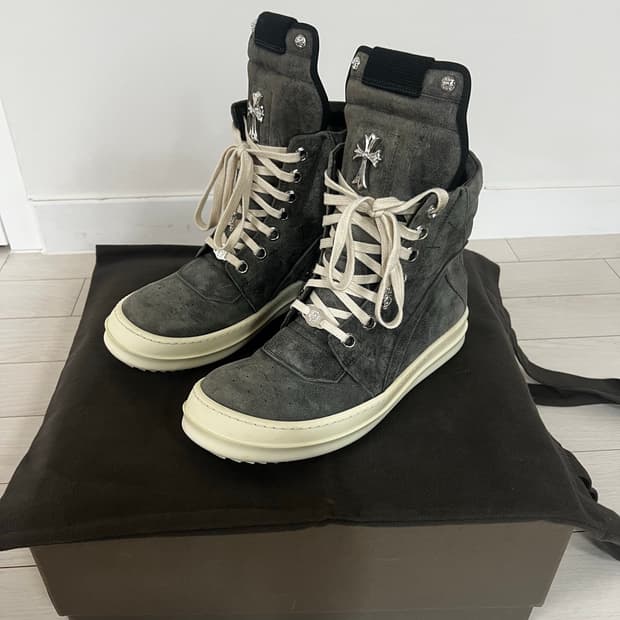 릭오웬 지오바스켓 크롬하츠 콜라보 스웨이드 사이즈 40.5 판매합니다