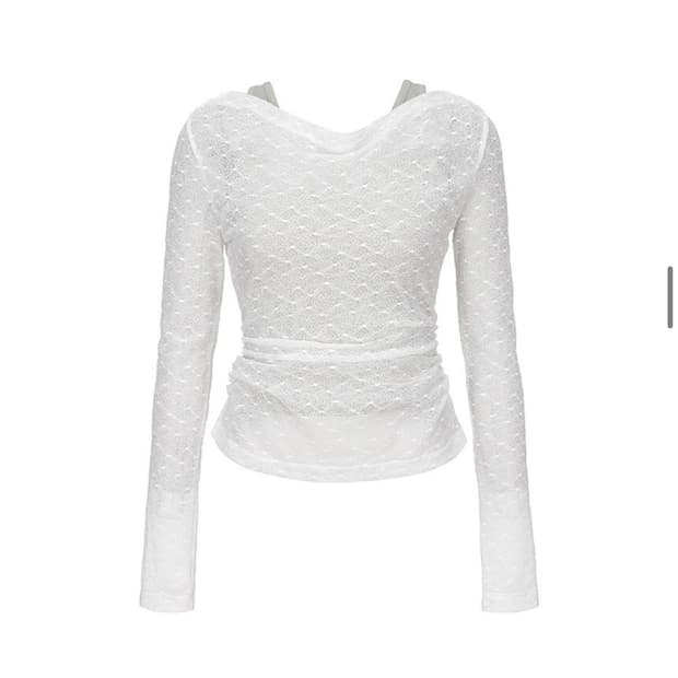 레이브 레이어드 셔링 레이스 탑 세트