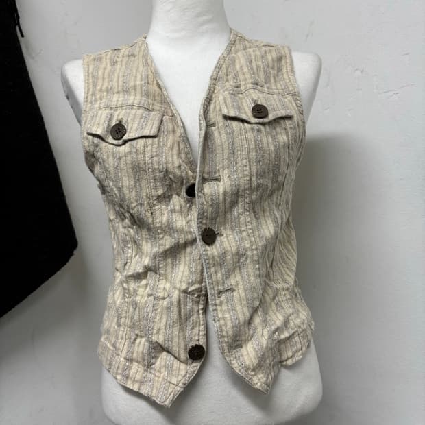 vintage Stripe Crop Vest