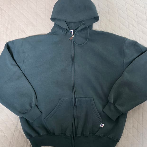 [XL] 90s 빈티지 러셀 애슬레틱 딥그린 후드집업