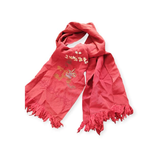 모리걸 감색 자수 스카프