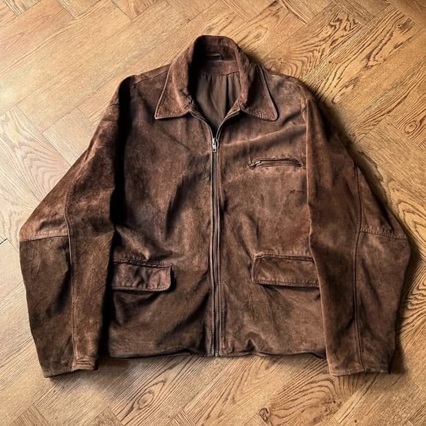 [XL]유로 빈티지 리얼 스웨이드 드리즐러 자켓