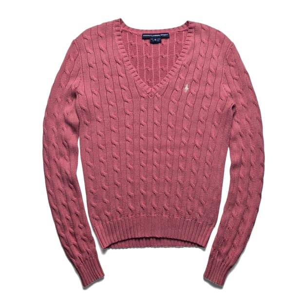 [M] 폴로 랄프로렌 v넥 케이블 니트