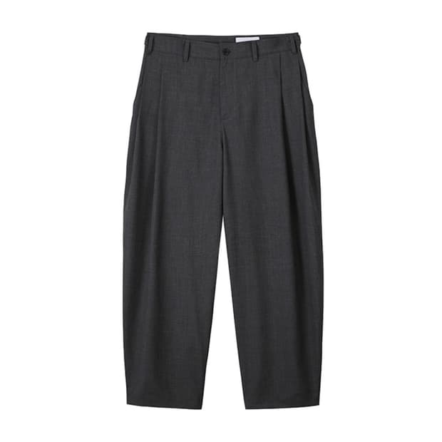 아트이프액츠 Wool Side Two Tuck Pants_Charcoal