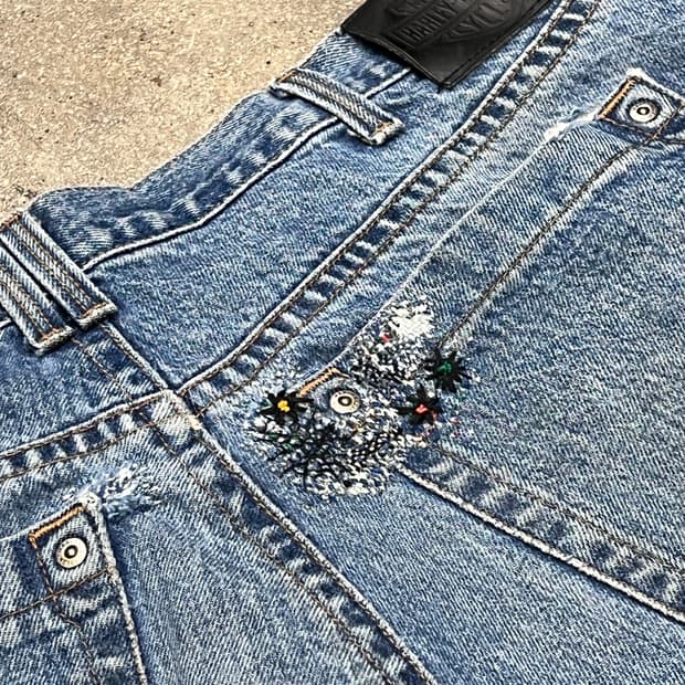 할리데이비슨 바이커 데님 팬츠