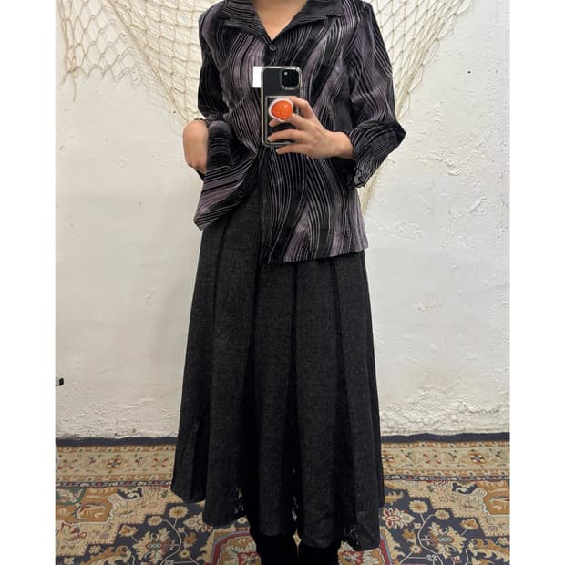 빈티지 펀칭 디테일 스커트