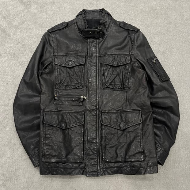 100 빈티지 양가죽 쿼드포켓 레더자켓