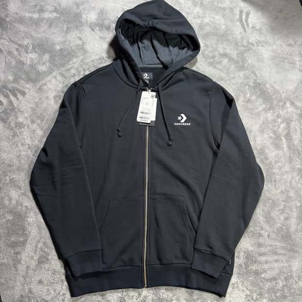 컨버스 블랙 후드집업 