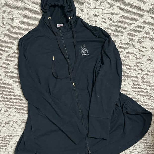 빈티지 테디베어 언발 후드집업 키치 너드 니혼진