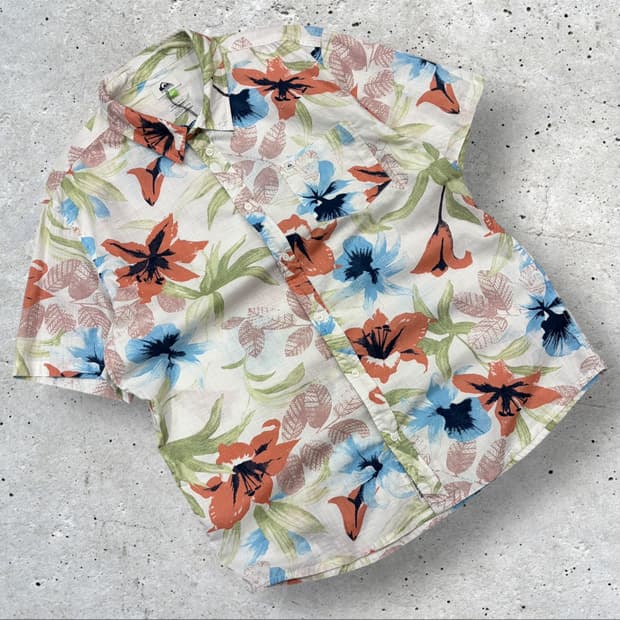 [XL] 퀵실버 하와이안 플라워 반팔 셔츠 D191