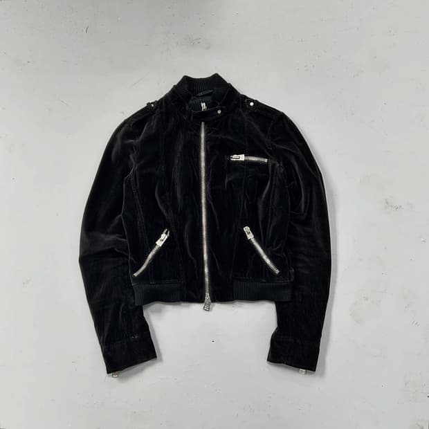 아르마니 익스체인지 벨벳 싱글 라이더자켓 