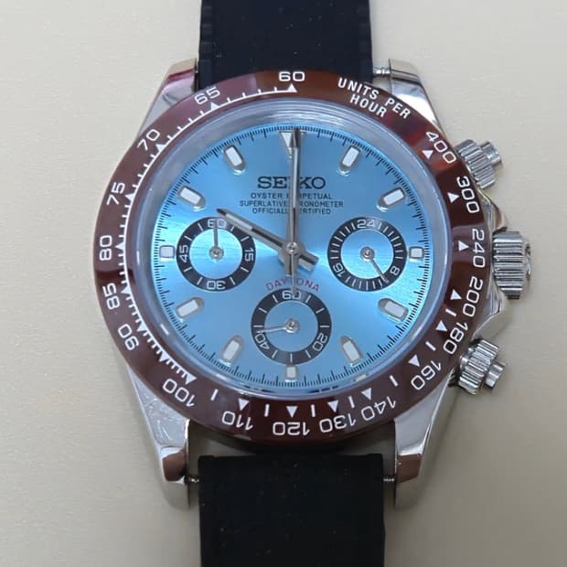 [정품] 세이코 스카이블루 데이토나 쿼츠 시계 