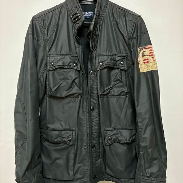 폴로 진스 블랙 코팅 모토자켓