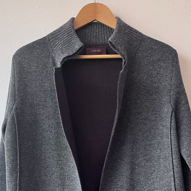 Lebeige 여성 하이넥롱오픈가디건