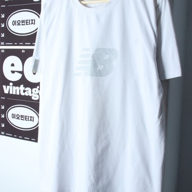 (XL-2XL) 뉴발란스 반팔 티셔츠 빅로고 기능성 화이트-H32963