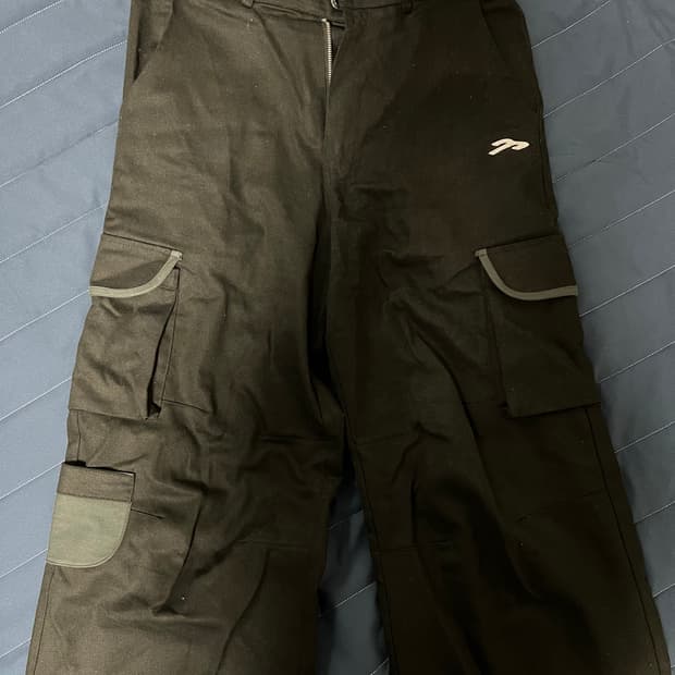 주영X탄산 와이드 링거 카고 팬츠 (블랙)