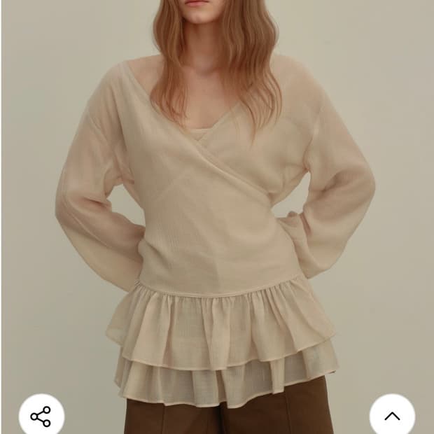 아우로 FRILL BLOUSE SET-UP [ BEIGE ]
