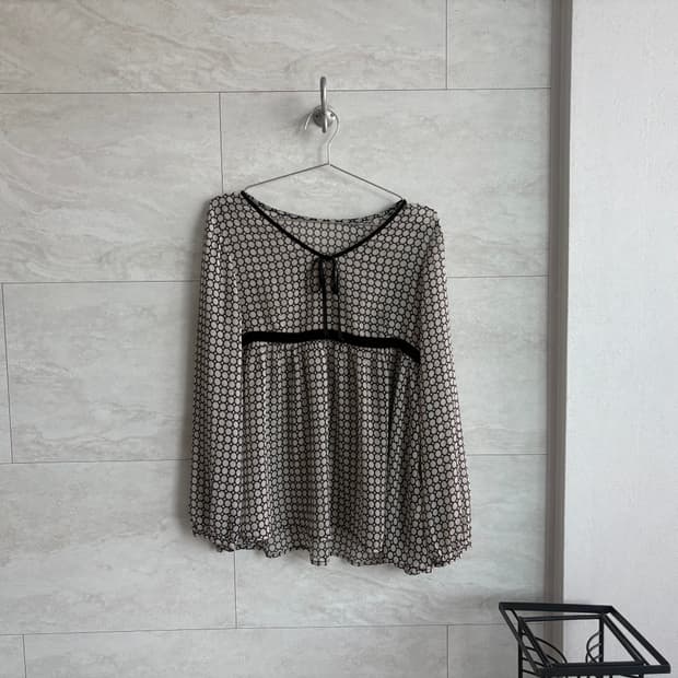 polka dot sheer blouse