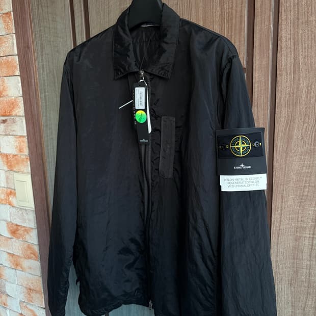 새상품(XL)스톤아일랜드 와펜 패치 나일론 메탈 프리마프로트 자켓 블랙