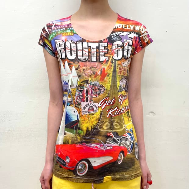 Retro Racing Route 66 T-shirt 